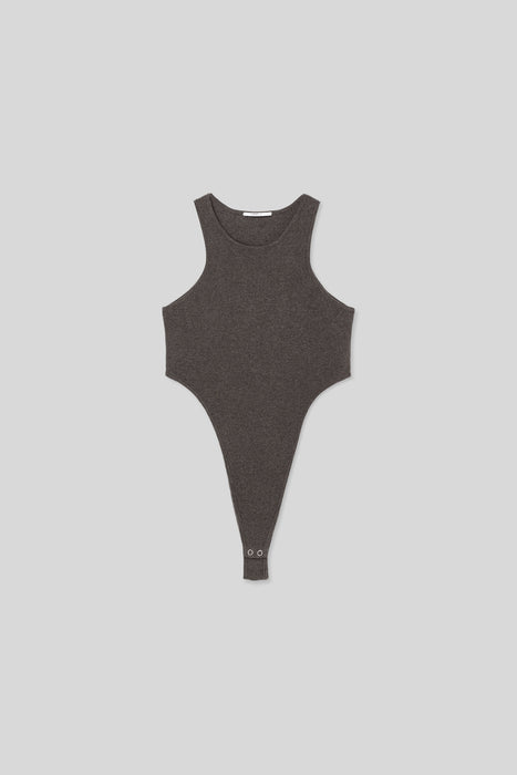 Yak Brend Sleevless Knit Top_Brown