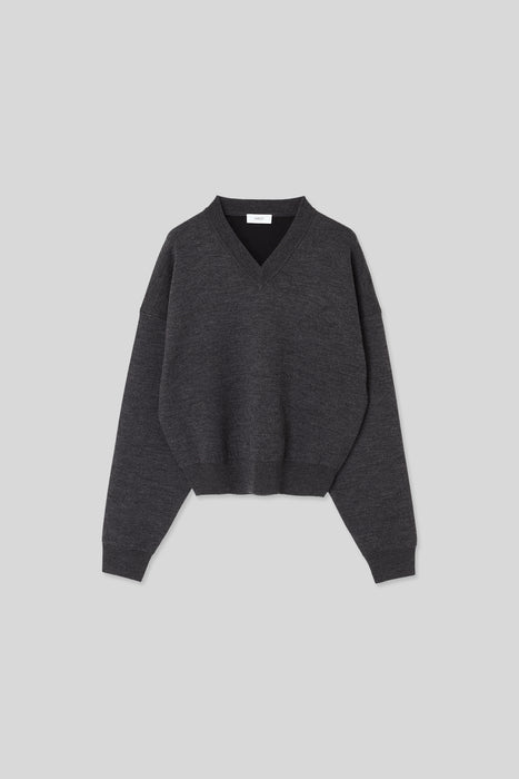 Double Face V Knit_Middle Gray
