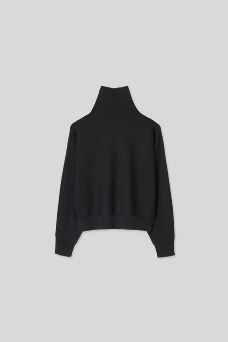 Wool Silk Turtle Knit_Black