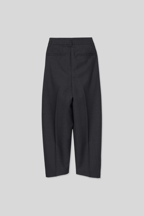 36 Wool Blend Tuck Trousers_Middle Gray