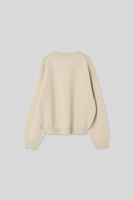 Lamb’s Wool Crew Neck Knit_Beige