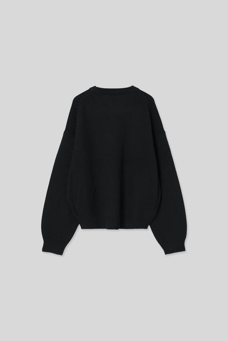 Lamb’s Wool Crew Neck Knit_Black