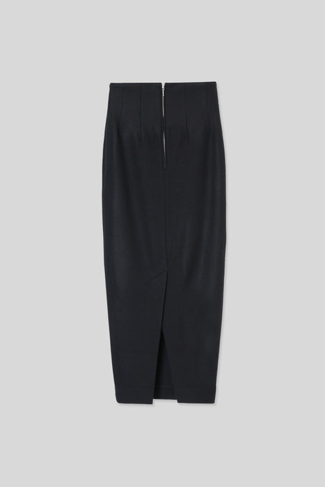 Wool Jersey Pencil Skirt_Black