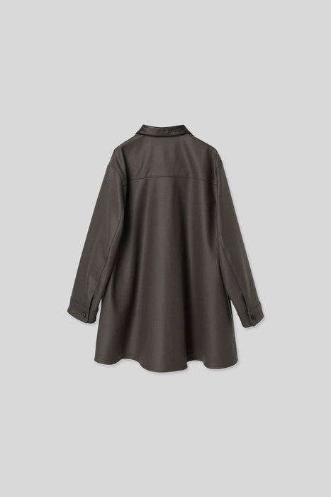 Light Wool Shirt Coat_Walnut Brown