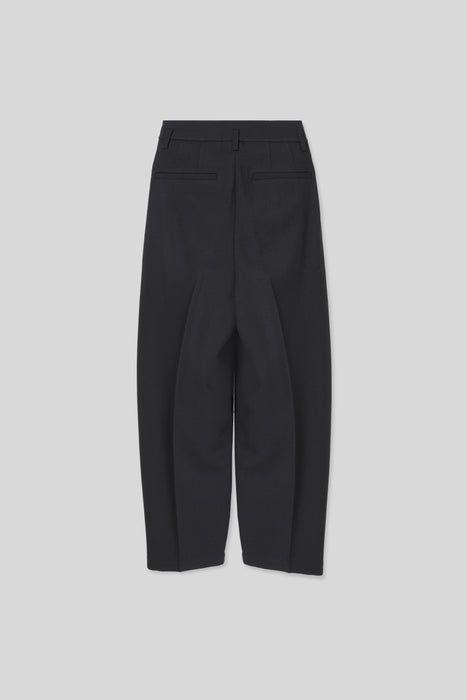 36 Wool Blend Tuck Trousers_Black