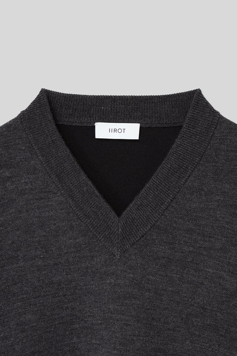 Double Face V Knit_Middle Gray