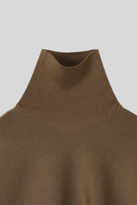 ＊Wool Silk Turtleneck Knit_Mocha