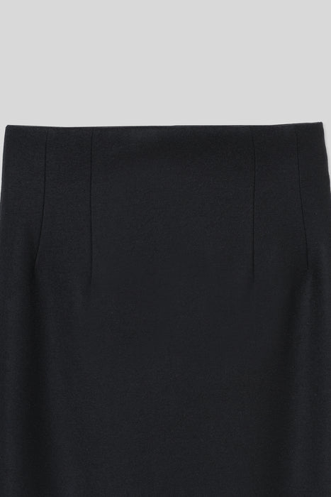 Wool Jersey Pencil Skirt_Black