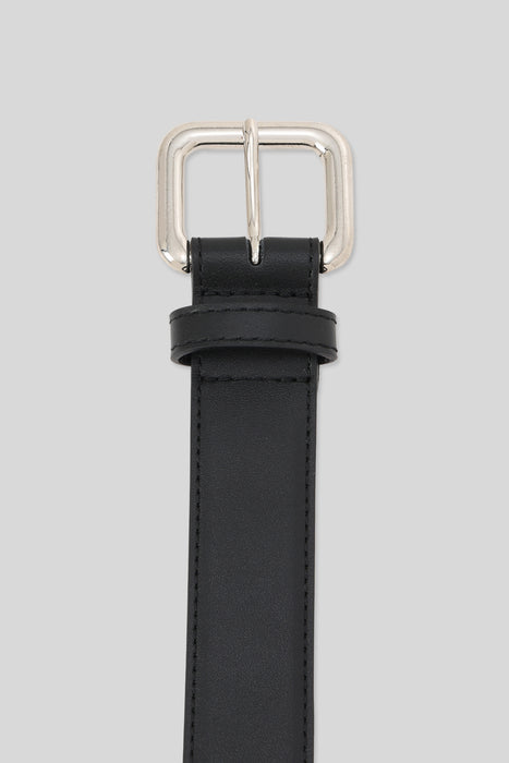 Classic Leather Belt_Silver