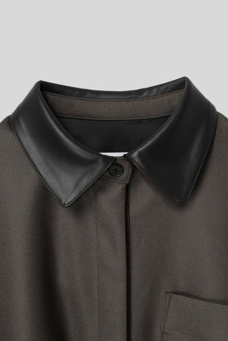 Light Wool Shirt Coat_Walnut Brown