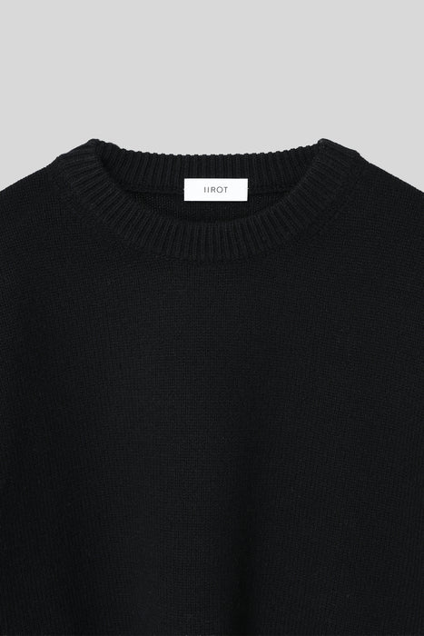 Lamb’s Wool Crew Neck Knit_Black