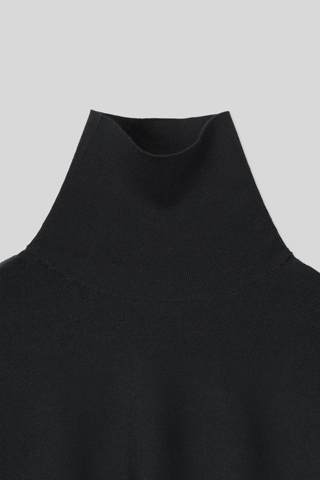 Wool Silk Turtle Knit_Black