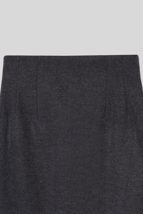 Wool Jersey Pencil Skirt_Charcoal Gray