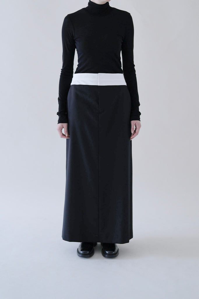 Wrap waist Skirt_Black