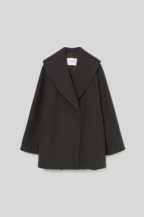 Melton cocoon coat