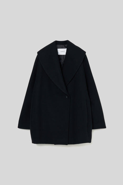 Melton cocoon coat