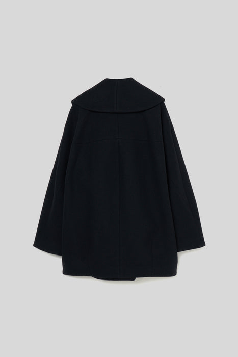 Melton cocoon coat