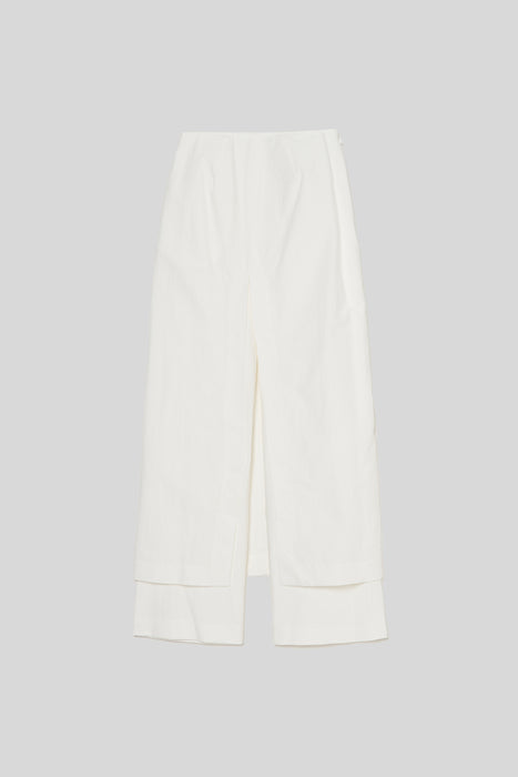 Cotton Broad Layer Trouser_White