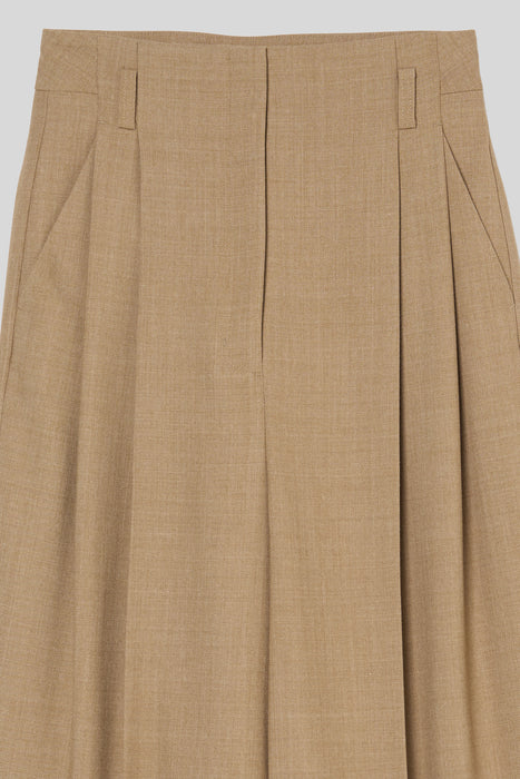 Wool Brend Tuck Trousers_Middle Beige