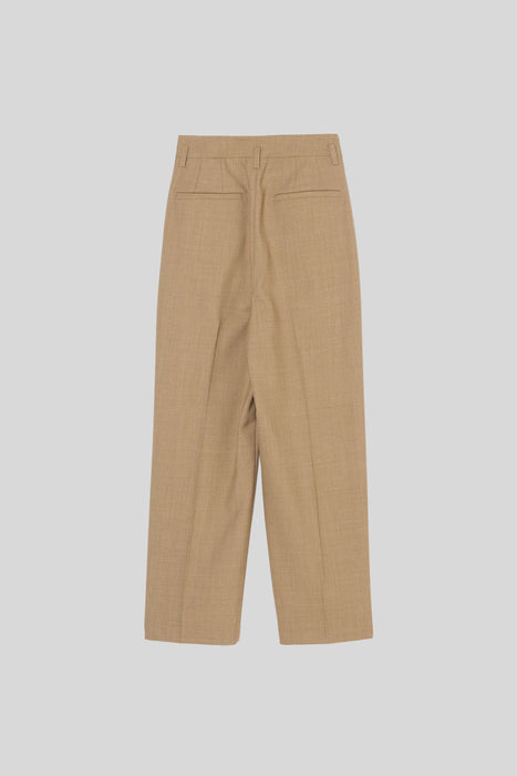 Wool Brend Tuck Trousers_Middle Beige