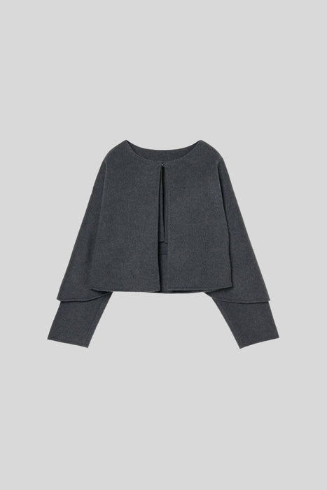 Double Cross Cape_Midlle Gray