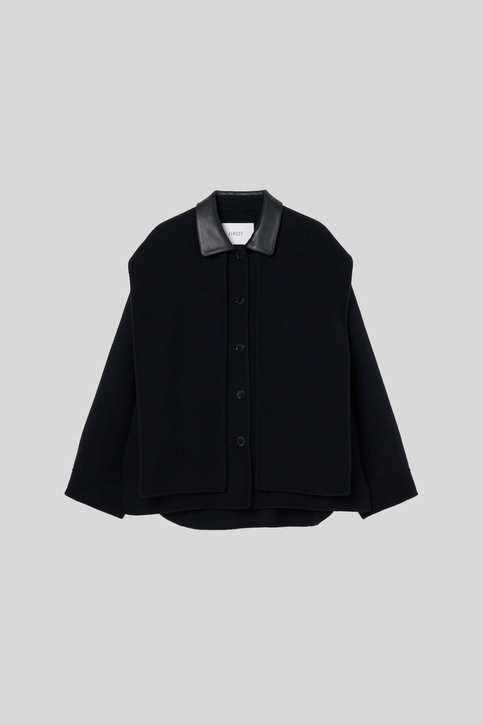 IIROT Double Cross Wool Shirt Jacket黒 20250826_IIROT_biwaki06722_102