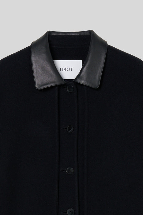 Double Cross Wool Shirt Jacket_Black