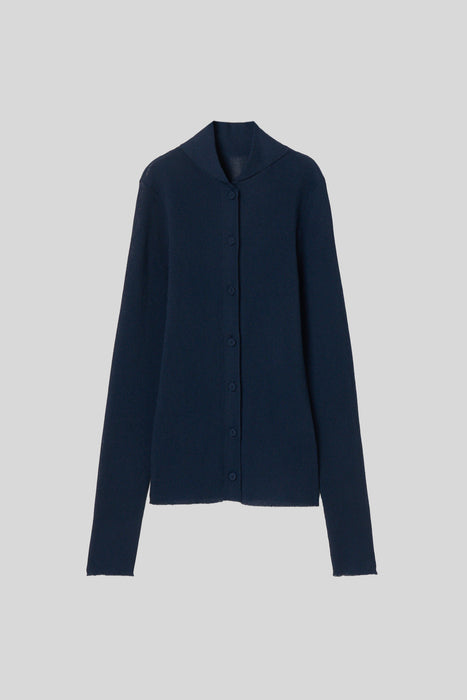 033-Rib Knit Cardigan_Dark Navy