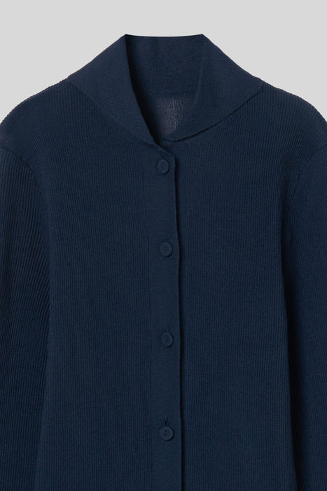 033-Rib Knit Cardigan_Dark Navy