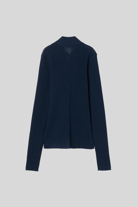 033-Rib Knit Cardigan_Dark Navy