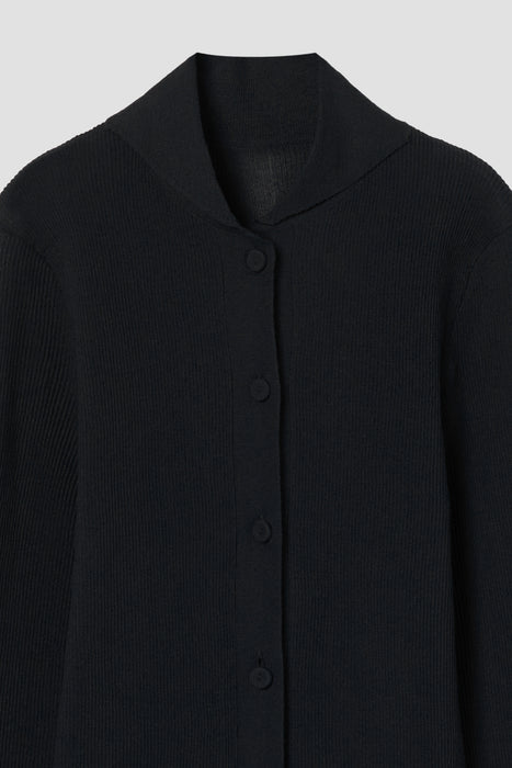 Rib Knit Cardigan_Black