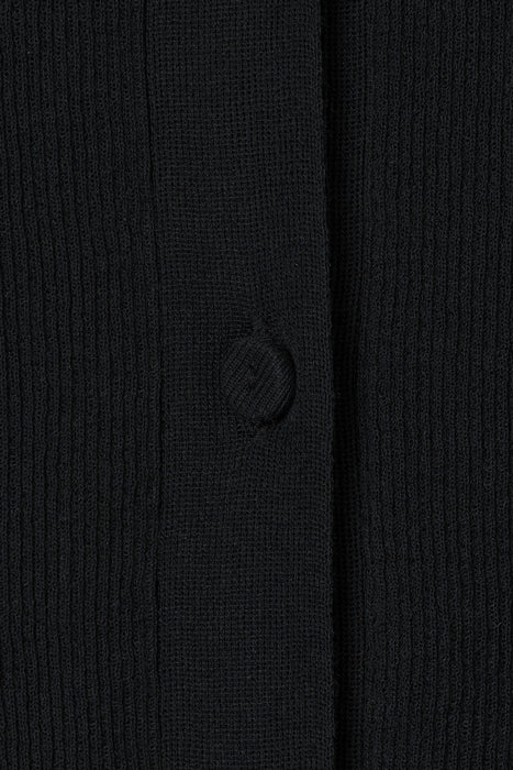 Rib Knit Cardigan_Black