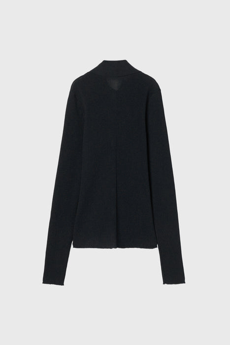 Rib Knit Cardigan_Black