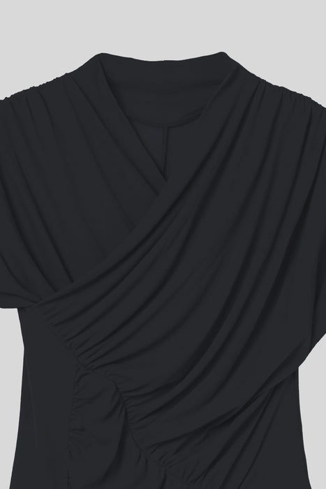 Skin Touch Shirring Tops_Navy