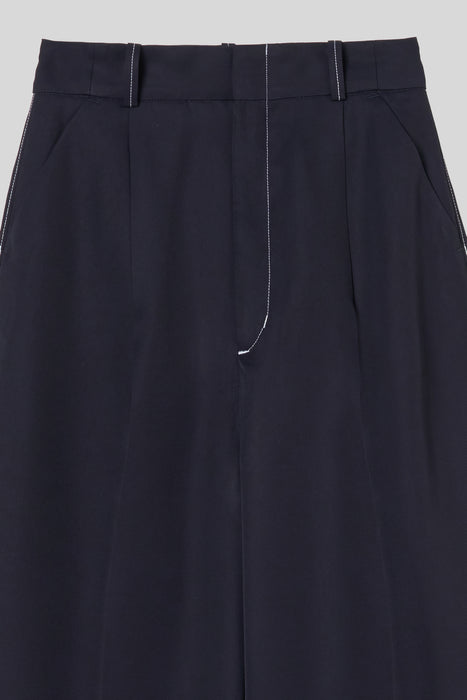 033-Acetate Polyester Trousers_White