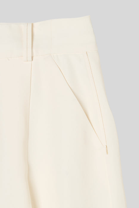Acetate Polyester Trousers_White