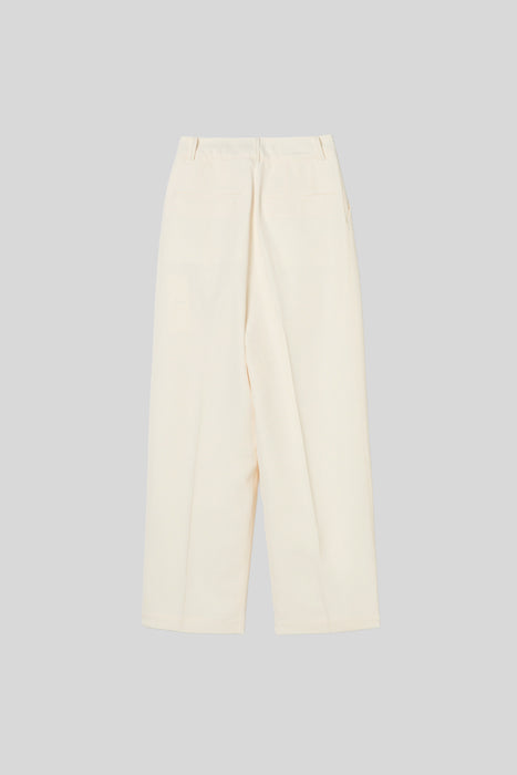 Acetate Polyester Trousers_White