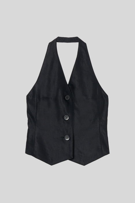 Linen Gilet_Black
