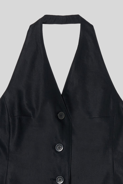 Linen Gilet_Black
