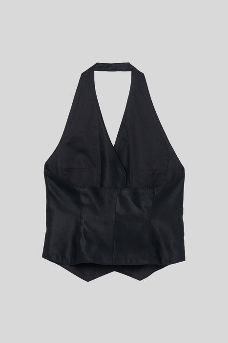 Linen Gilet_Black