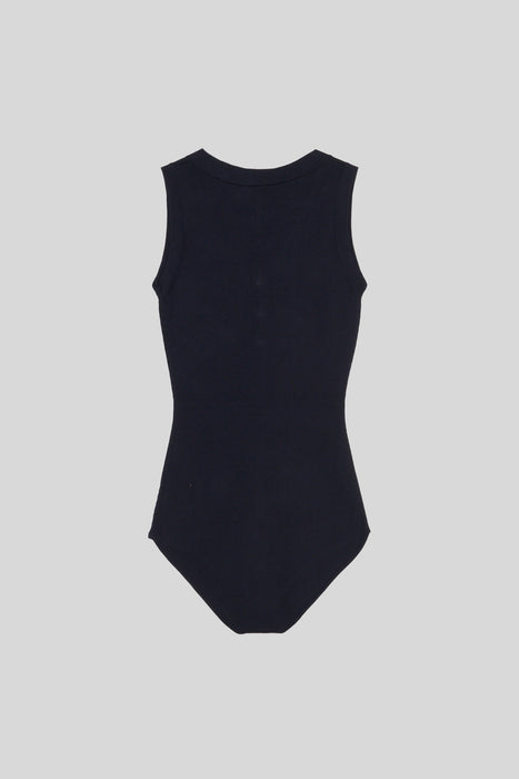 Rib Knit Bodysuit_Navy
