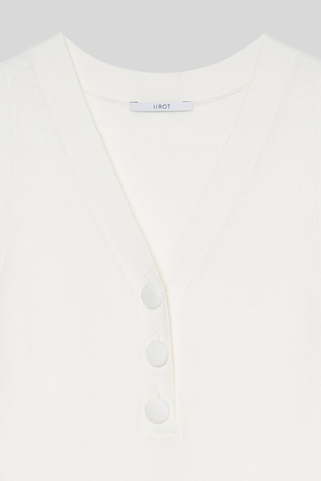 Rib Knit Body Suit_White