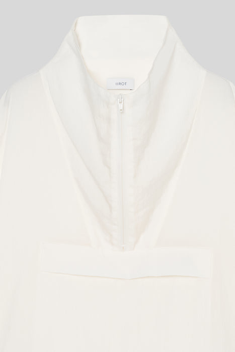 Light Nylon Half Zip P/O_White