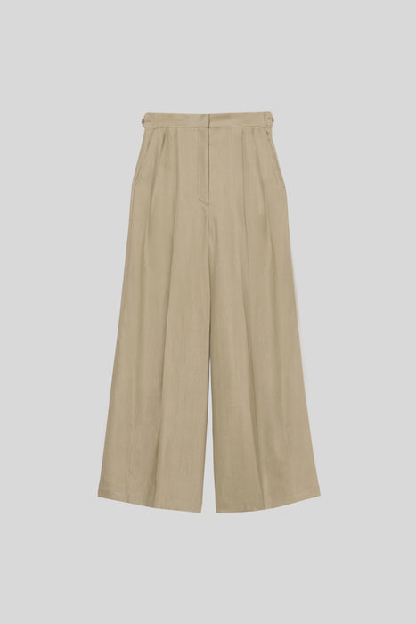 Linen Wide Trouser_Sand Beige