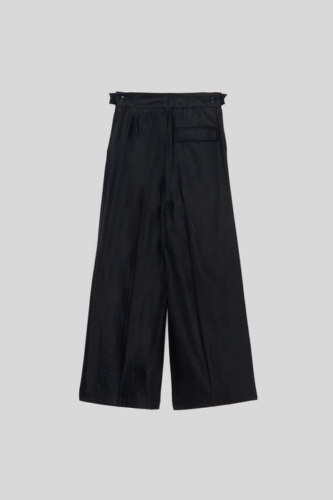 Linen Wide Trousers_Black