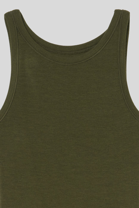Rib Tank Top_Moss Green