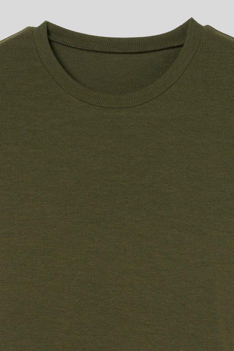 Rib Short Sleeve TS_Moss Green