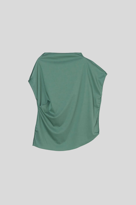 Side Tuck Cotton Tops_French Green
