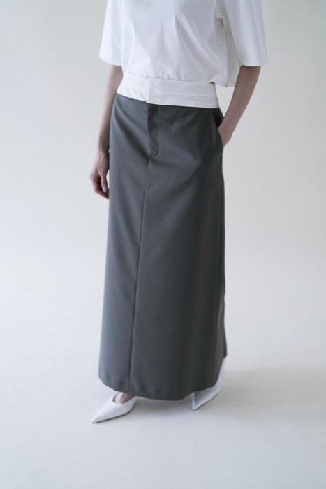 Wrap waist Skirt_Gray