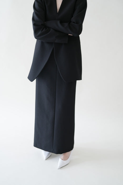 ストア限定 Super110's Wool skirt_Black